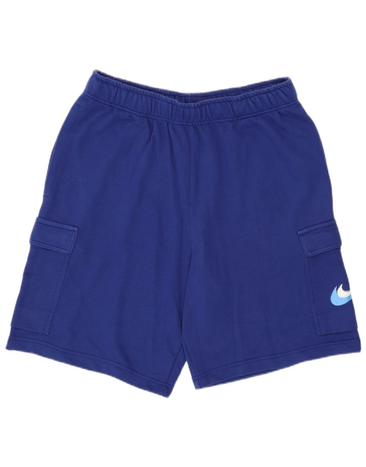 Nike Herren-Sportshorts mit Grafik, mittelblaue Baumwolle