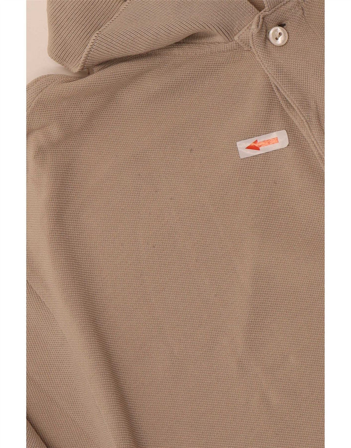 Lacoste Herren-Poloshirt, Größe 5, große beige Baumwolle