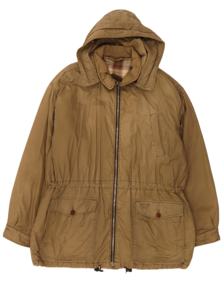 Joop Herren Parka mit Kapuze IT 54 2XL Khaki Baumwolle
