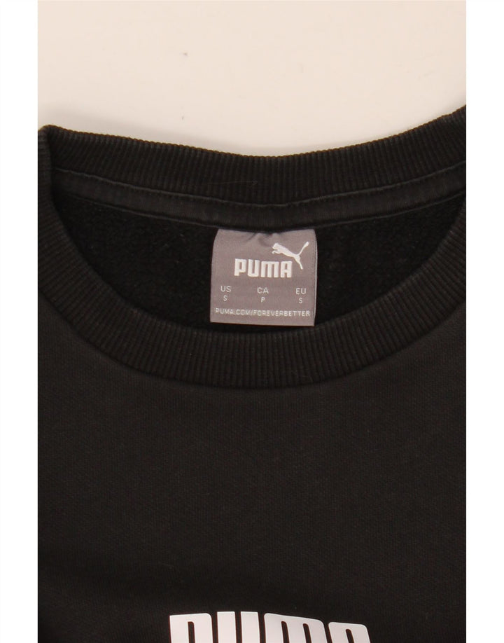 PUMA Damen Graphic Sweatshirt Pullover UK 10 Small Schwarz