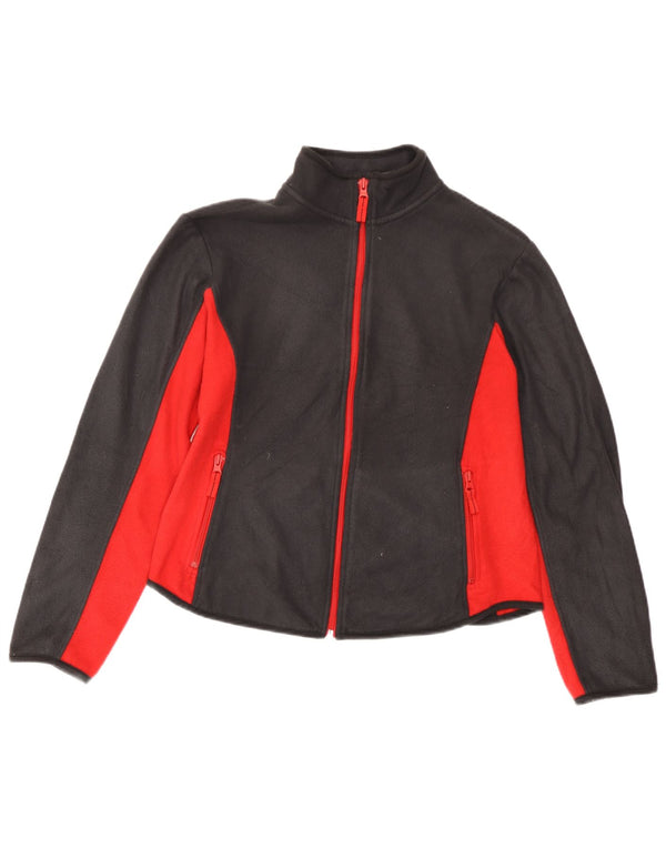 Marks & Spencer Damen Fleecejacke UK 12 Mittelrotes Colourblock-Polyester