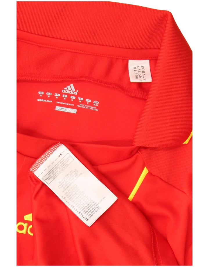 ADIDAS Herren Climacool Poloshirt Mittelrotes Farbblock-Polyester