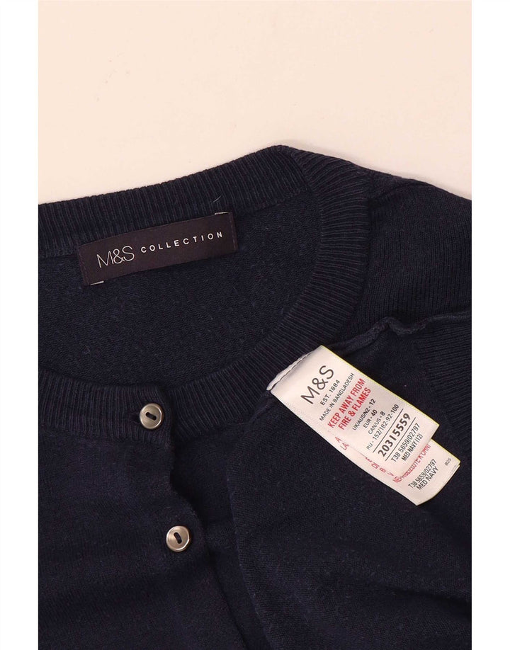 Marks & Spencer Damen-Cardigan-Pullover UK 12 Mittelmarineblaue Viskose