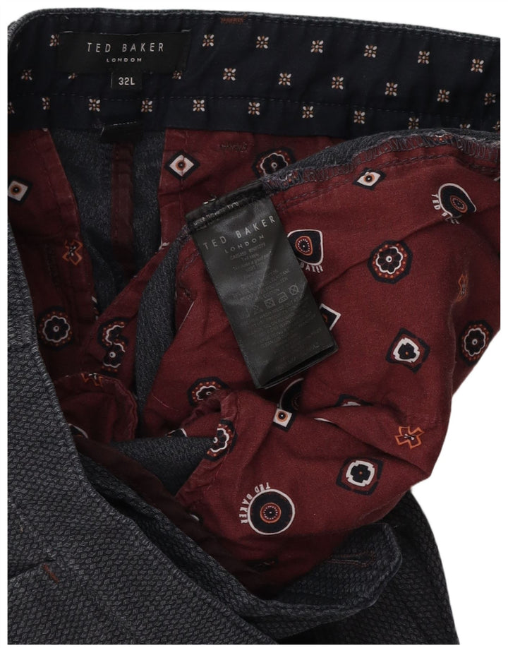 Ted Baker Slim-Anzughose für Herren, W32, L30, grau, Polyester