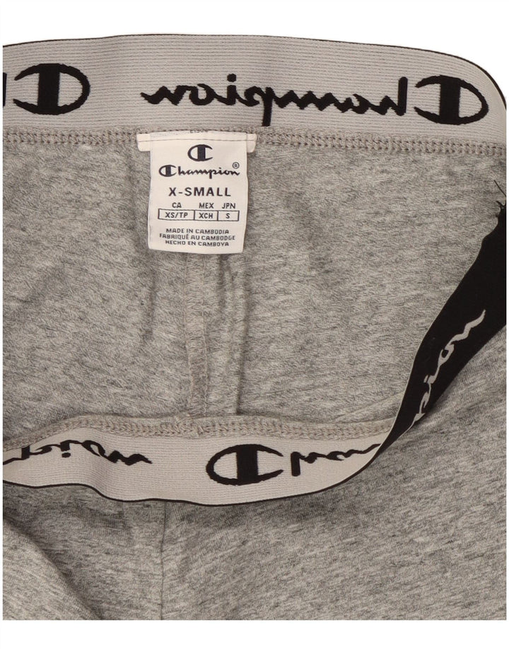 Champion Womens Graphic Leggings UK 4 XS Grau meliert