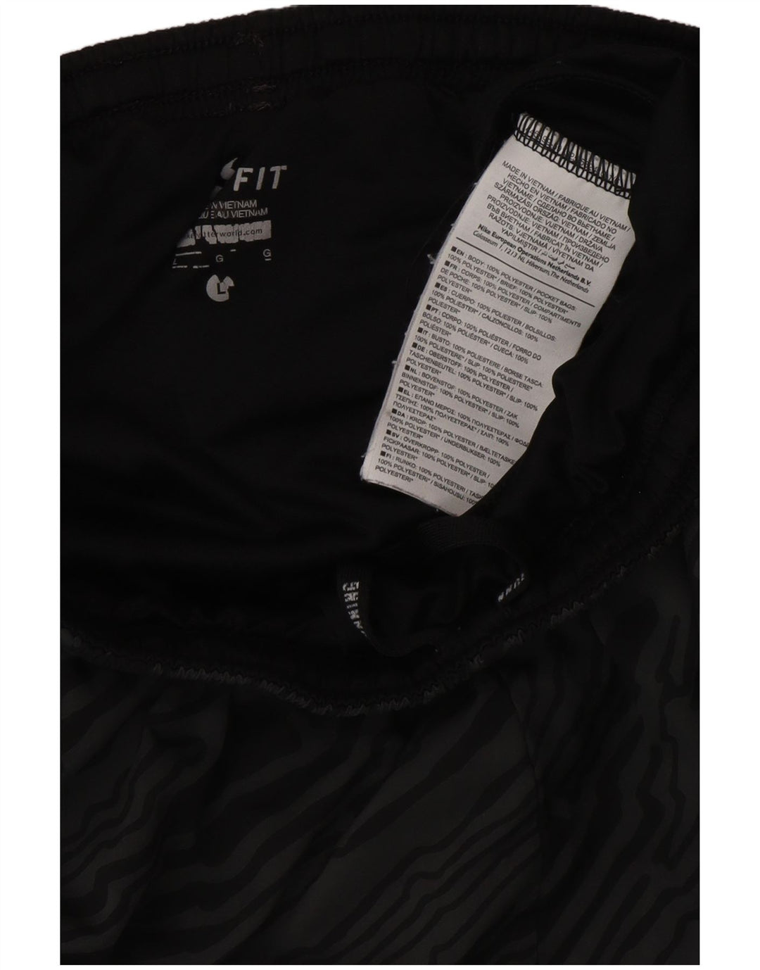 NIKE Herren Dri Fit Sportshorts mit abstraktem Muster, Größe L, grau, Polyester