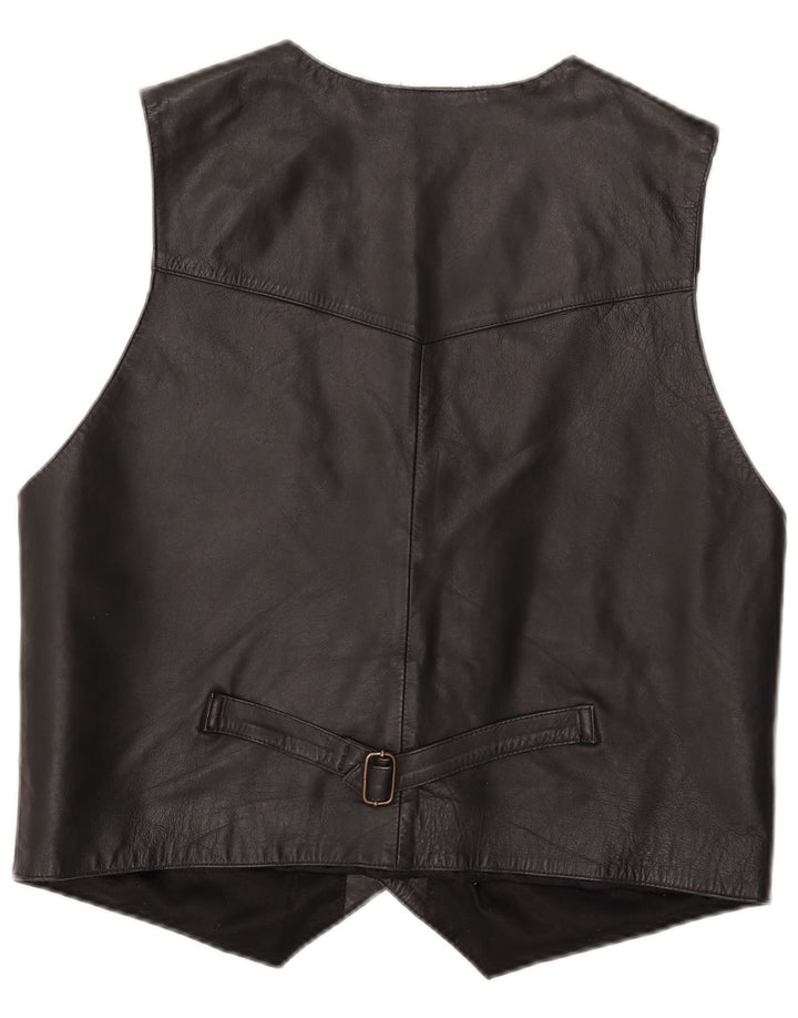 VINTAGE Herren Lederweste XL Schwarzes Leder