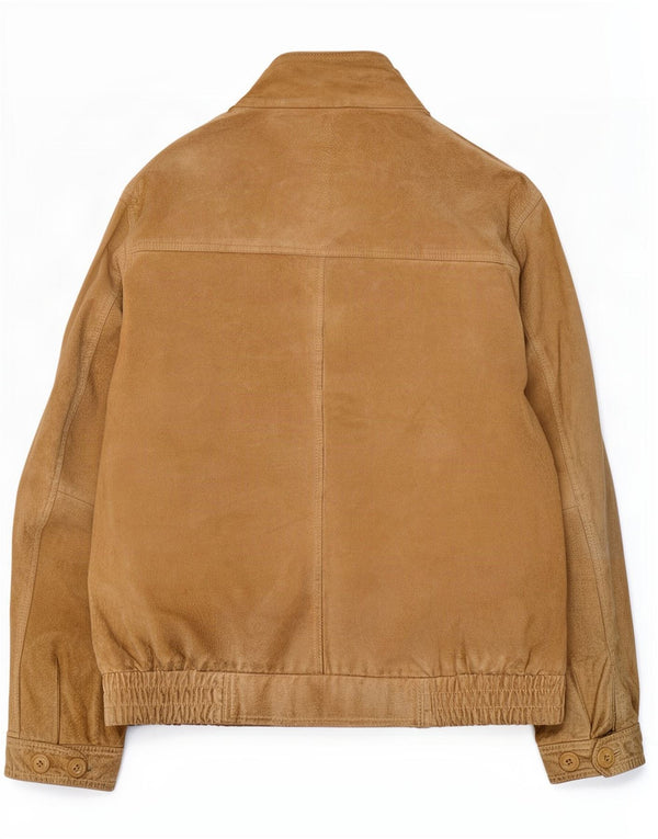 Vintage Herren Wildlederjacke IT 54 2XL Beige Leder