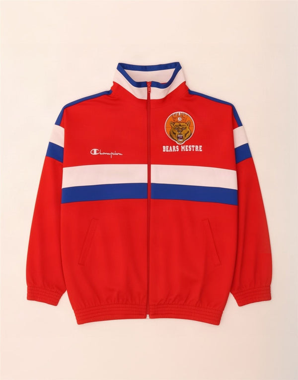 Champion Bears-Trainingsanzug-Top-Jacke für Jungen, 11–12 Jahre, Größe L, Rot, Farbblock