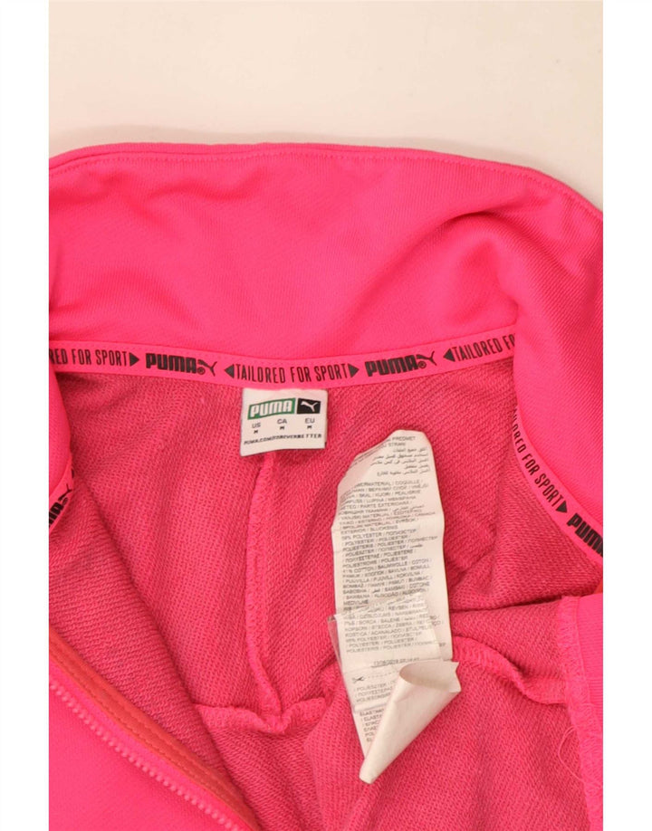Puma Damen-Sweatshirt in Übergröße mit Grafik und Reißverschluss am Hals, Gr. 14, Mittelrosa
