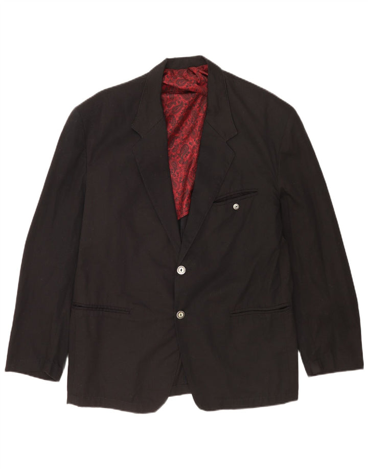 Mash Herren-Blazer mit 2 Knöpfen, Gr. 40, Größe L, Schwarz, Baumwolle