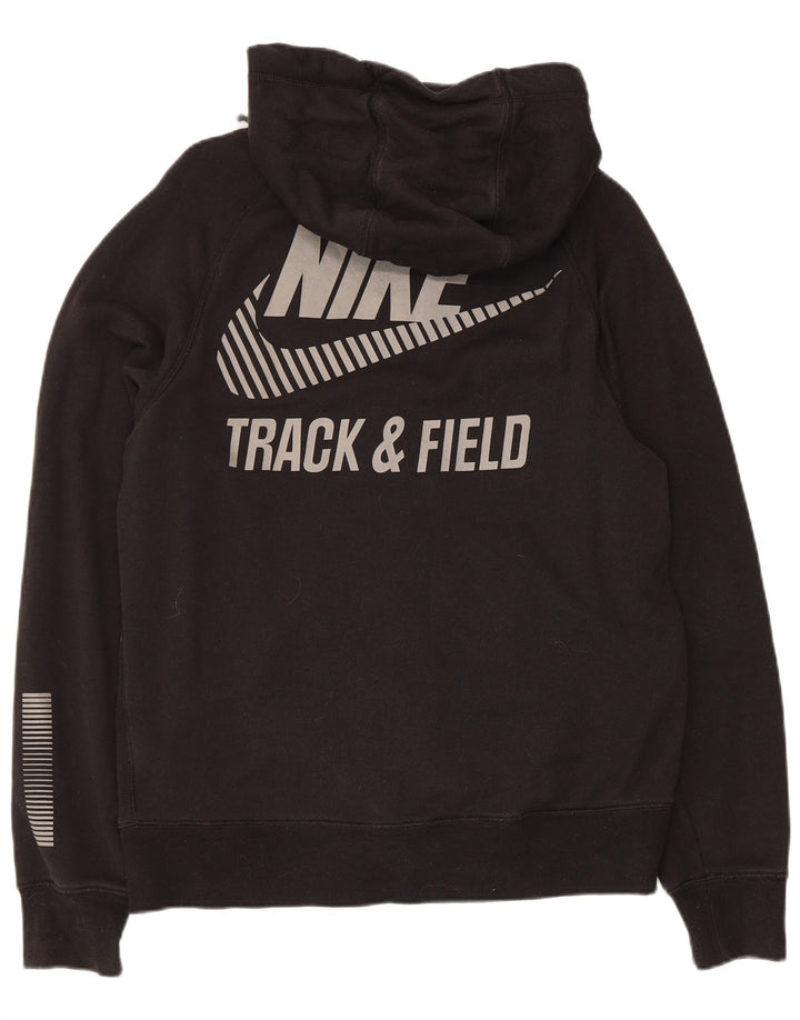Nike Herren-Kapuzenpullover mit grafischem Reißverschluss, mittelschwarz, Baumwolle