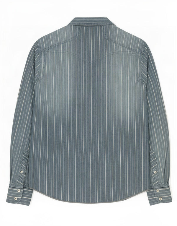 Levi's Mens Shirt Medium Blue Striped Cotton