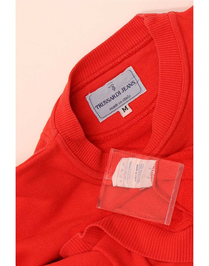 Trussardi Jeans Herren-Sweatshirt mit Grafik, mittelrote Baumwolle