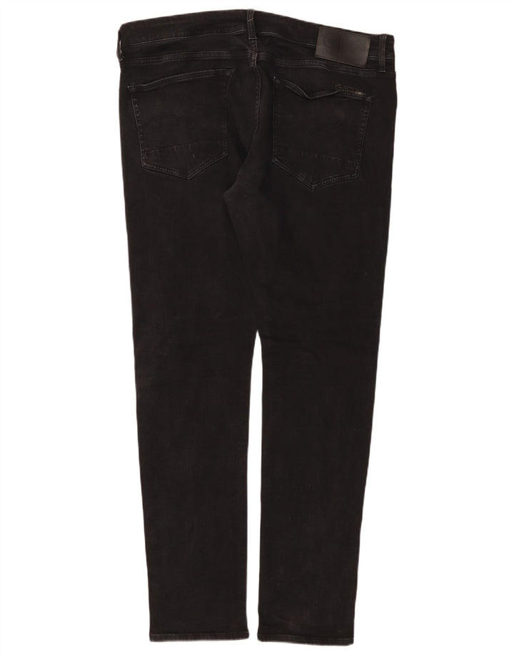 G-Star Herren 3301 Slim Jeans W38 L34 Schwarze Baumwolle