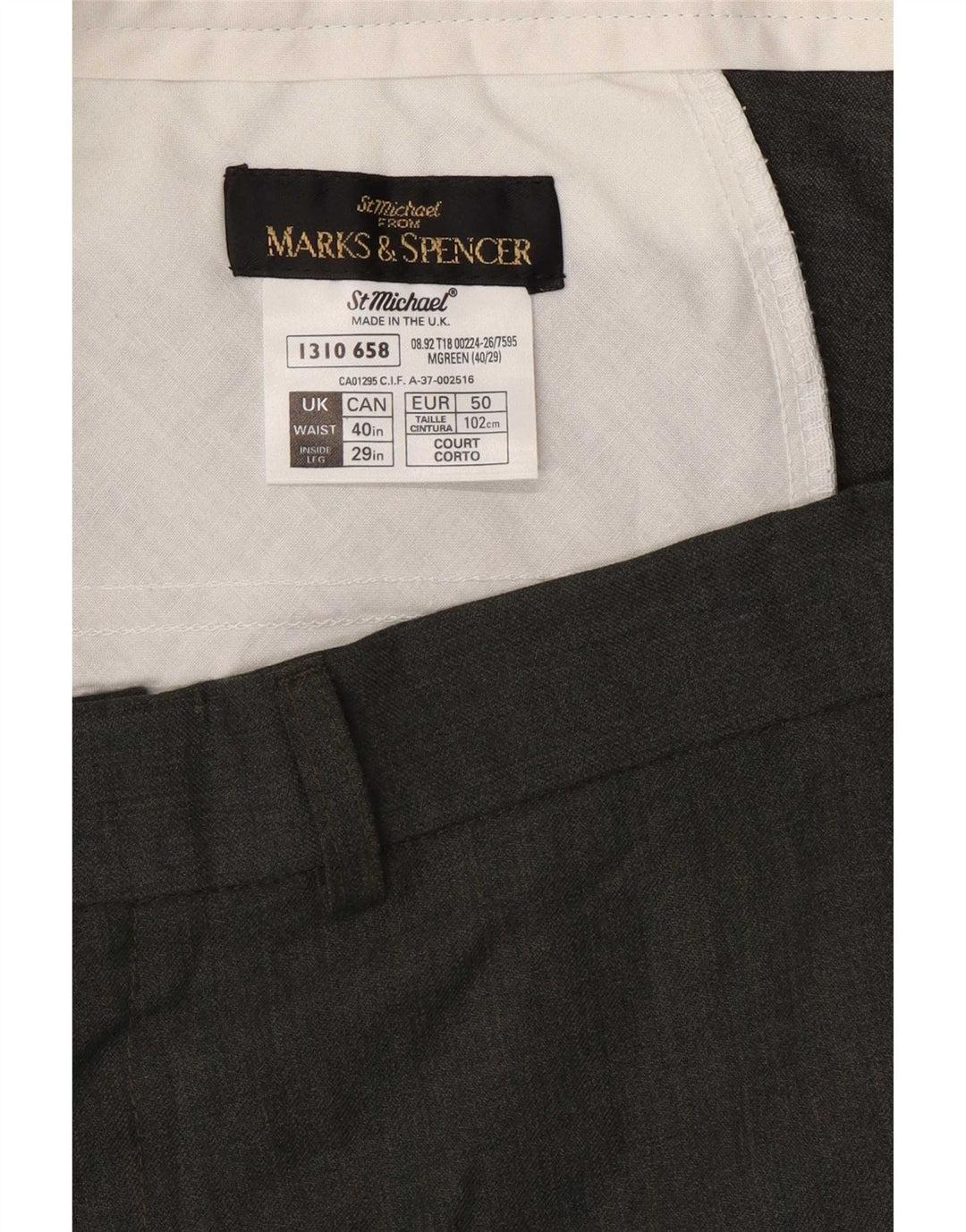 Marks & Spencer Herren St. Michael Gerade Anzughose W40 L29 Grün