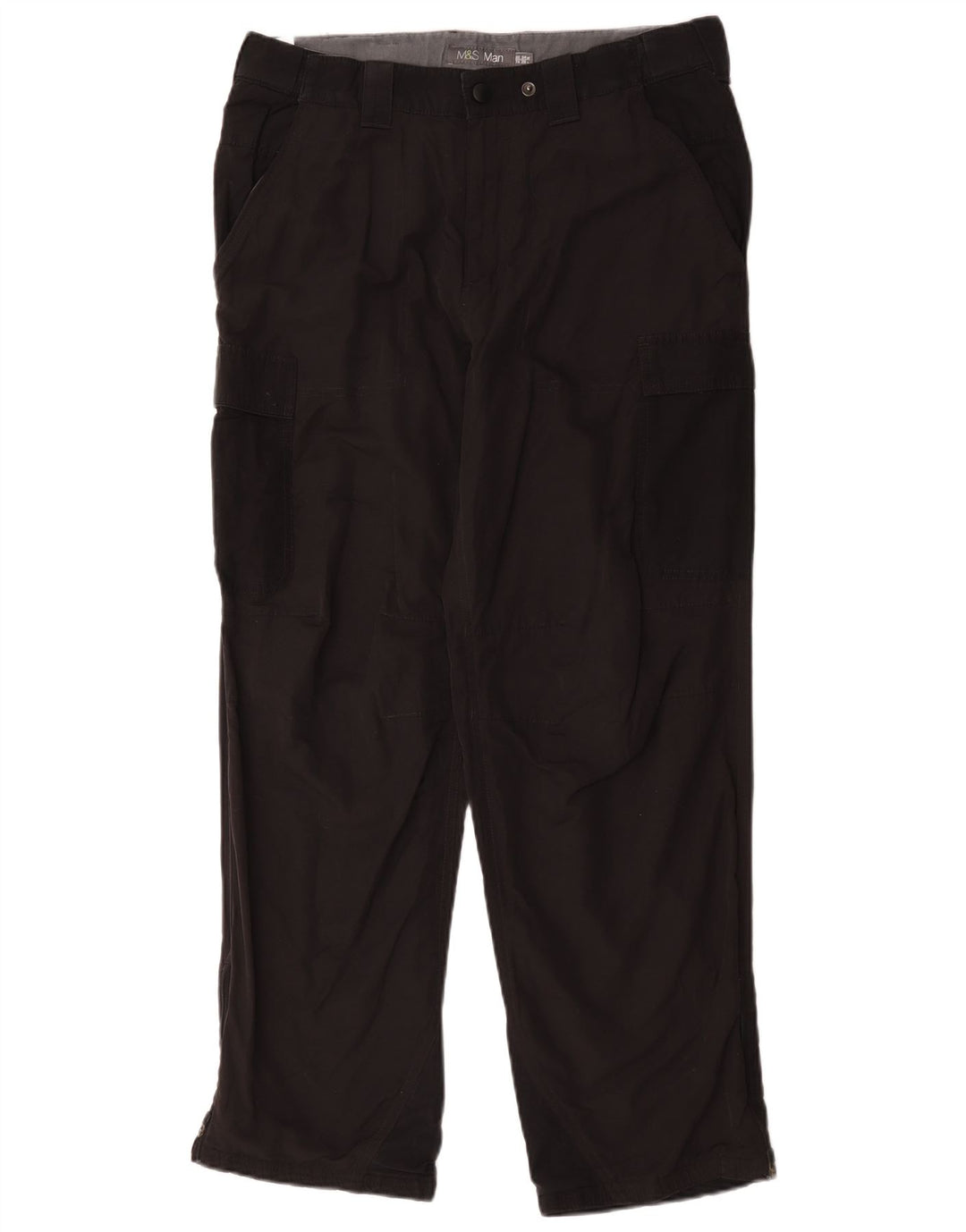 Gerade Herren-Cargohose von Marks & Spencer, W34, L29, Schwarz, Polyamid
