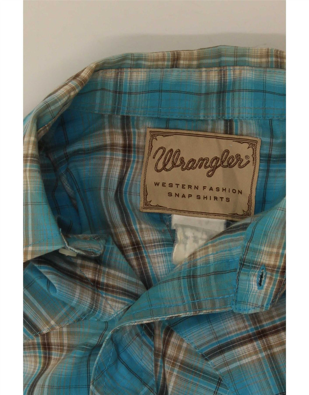 Wrangler Herren Western-Kurzarmhemd Mittelblau kariert