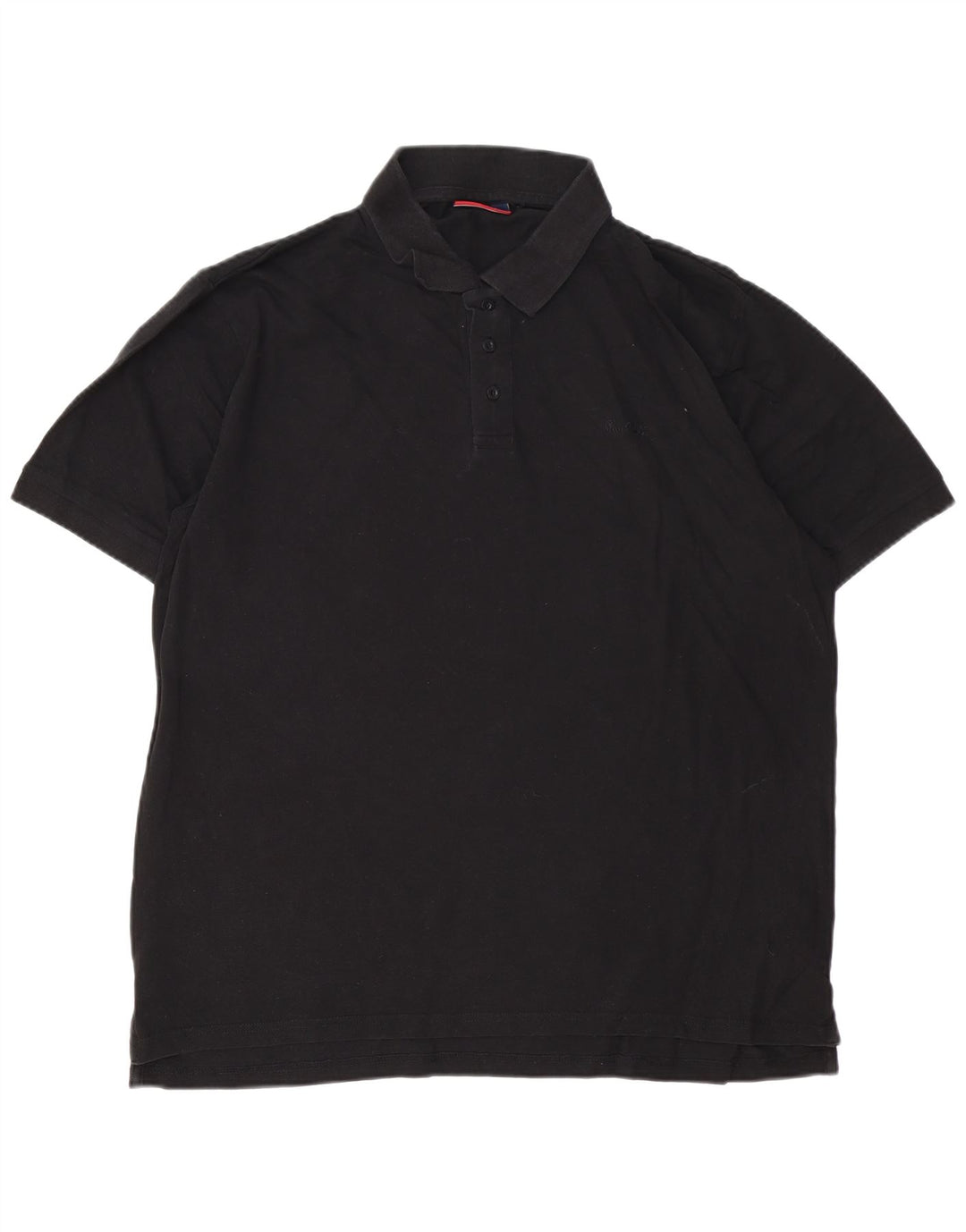 Pierre Cardin Herren-Poloshirt, groß, schwarze Baumwolle