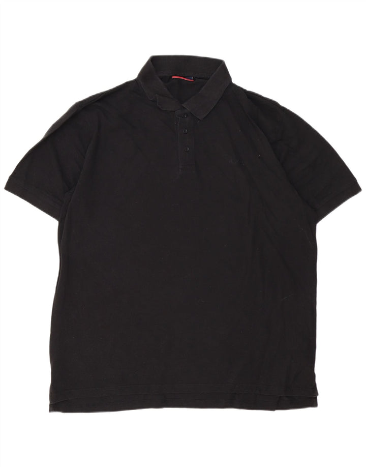 Pierre Cardin Herren-Poloshirt, groß, schwarze Baumwolle