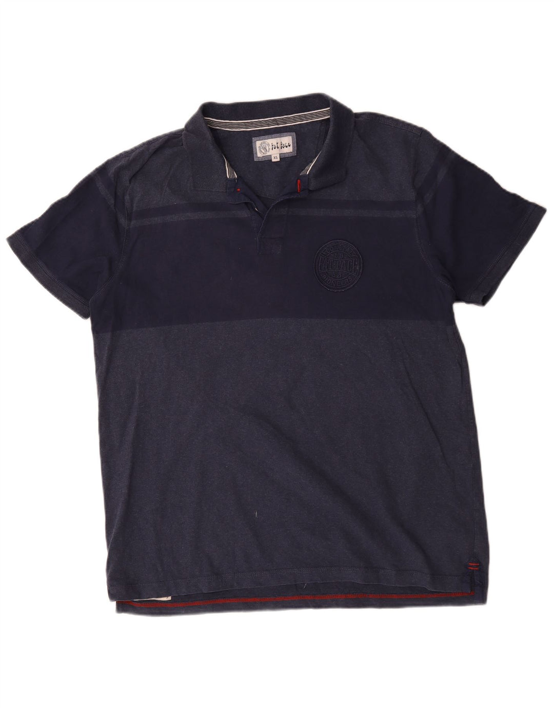 Fat Face Herren-Poloshirt XL aus marineblauer Baumwolle