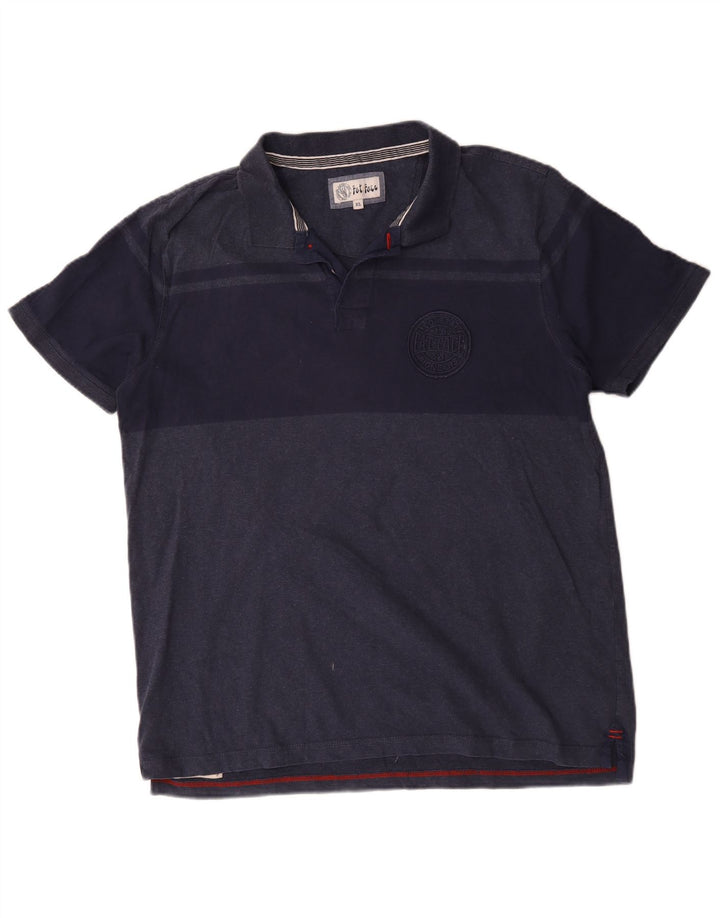 Fat Face Herren-Poloshirt XL aus marineblauer Baumwolle
