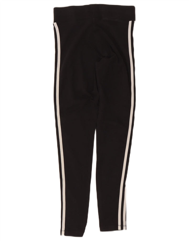 Adidas Damen Leggings UK 10 Small Schwarz Baumwolle