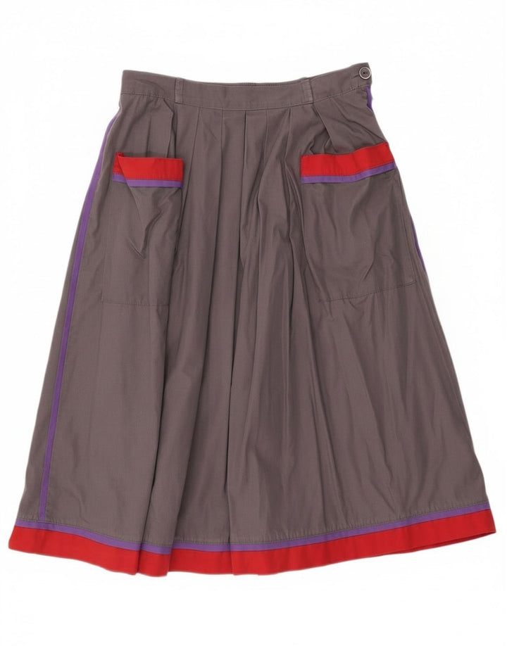 Vintage Damen ausgestellter Rock EU 40 Medium W28 Grau Colourblock