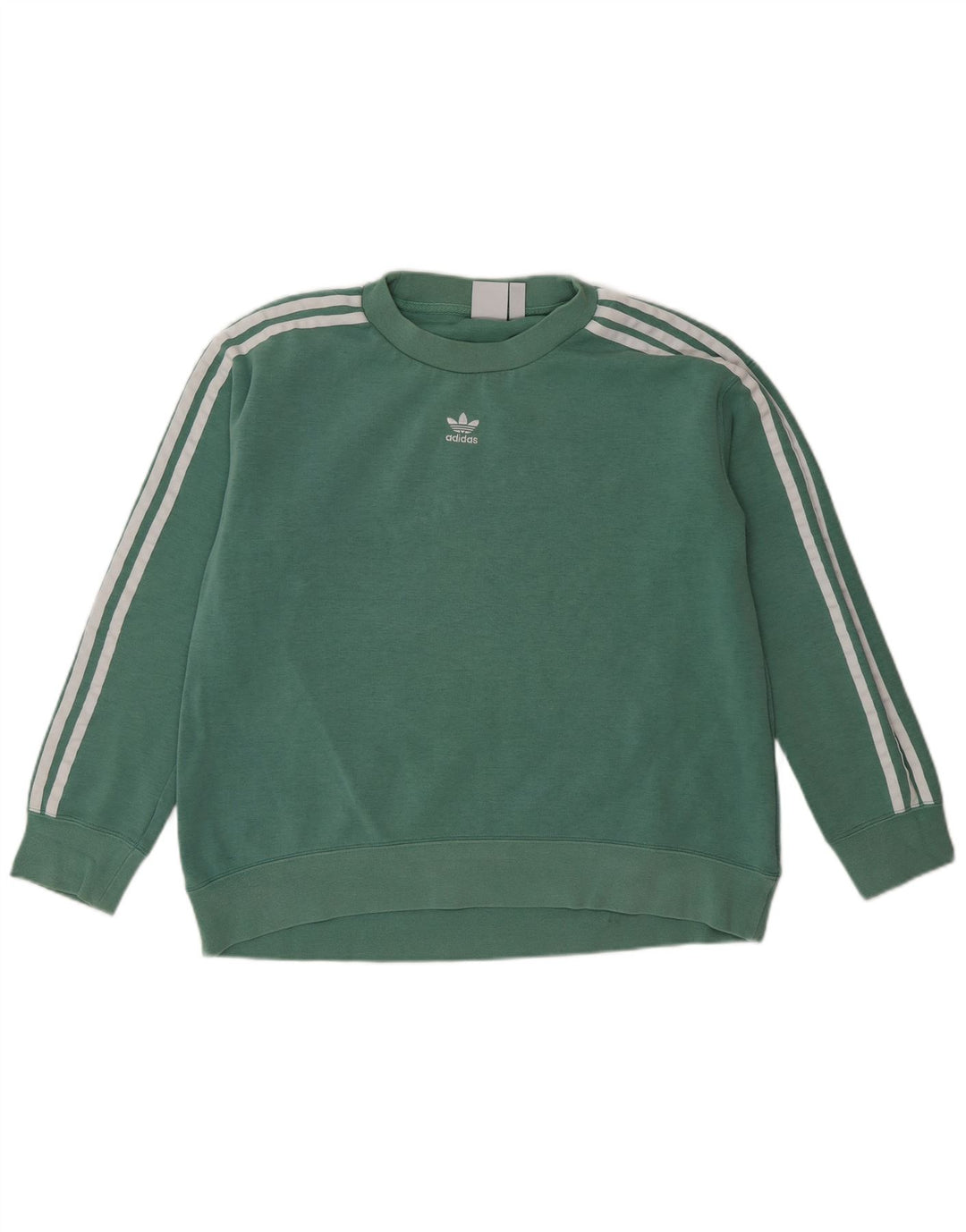 Adidas übergroßer Damen-Sweatshirt-Pullover, Gr. 8, klein, grüne Baumwolle