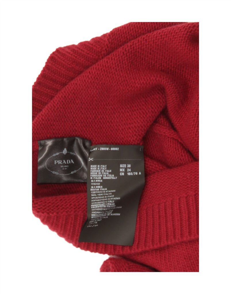PRADA Womens Graphic Crew Neck Jumper Sweater IT 38 XS Red Colourblock Vintage Prada and Second-Hand Prada from Messina Hembry 