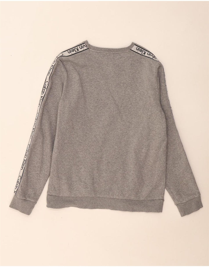 Calvin Klein Herren-Sweatshirt mit Grafik, Größe S, graue Baumwolle