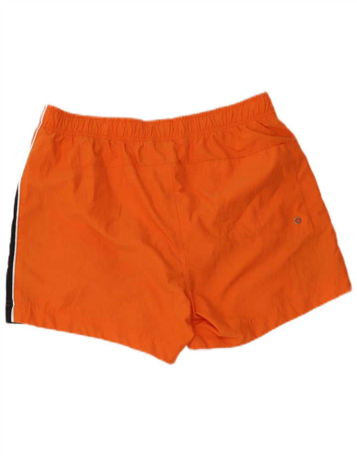 Champion Herren-Badeshorts mit Grafik, groß, orangefarbenes Farbblock-Polyester