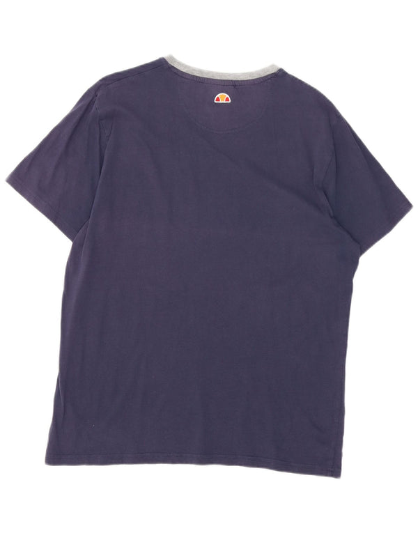 Ellesse Herren Grafik T-Shirt Top XL Marineblau Baumwolle