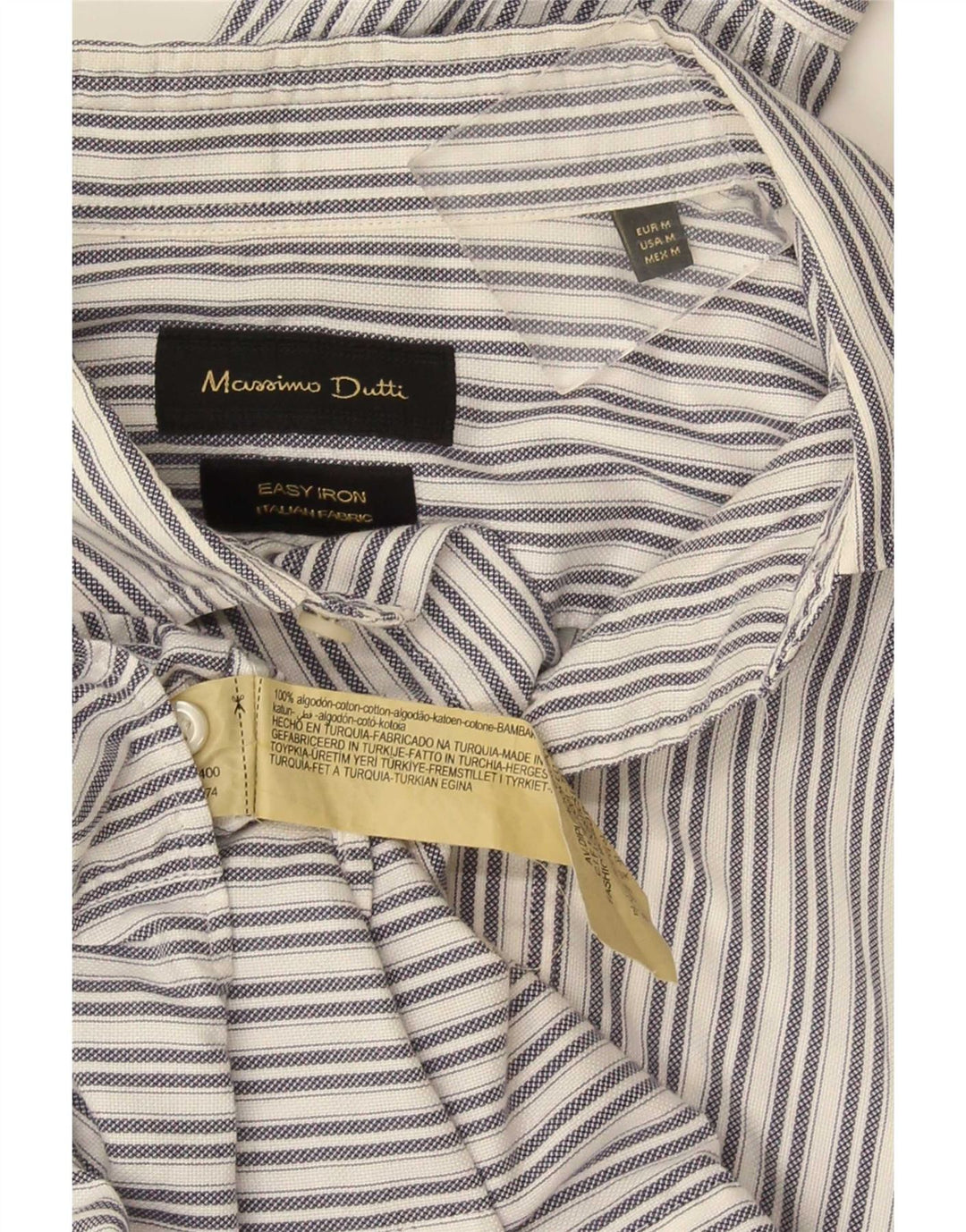 Massimo Dutti Herrenhemd aus mittelweißer, gestreifter Baumwolle