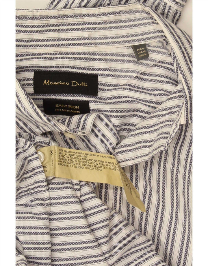 Massimo Dutti Herrenhemd aus mittelweißer, gestreifter Baumwolle