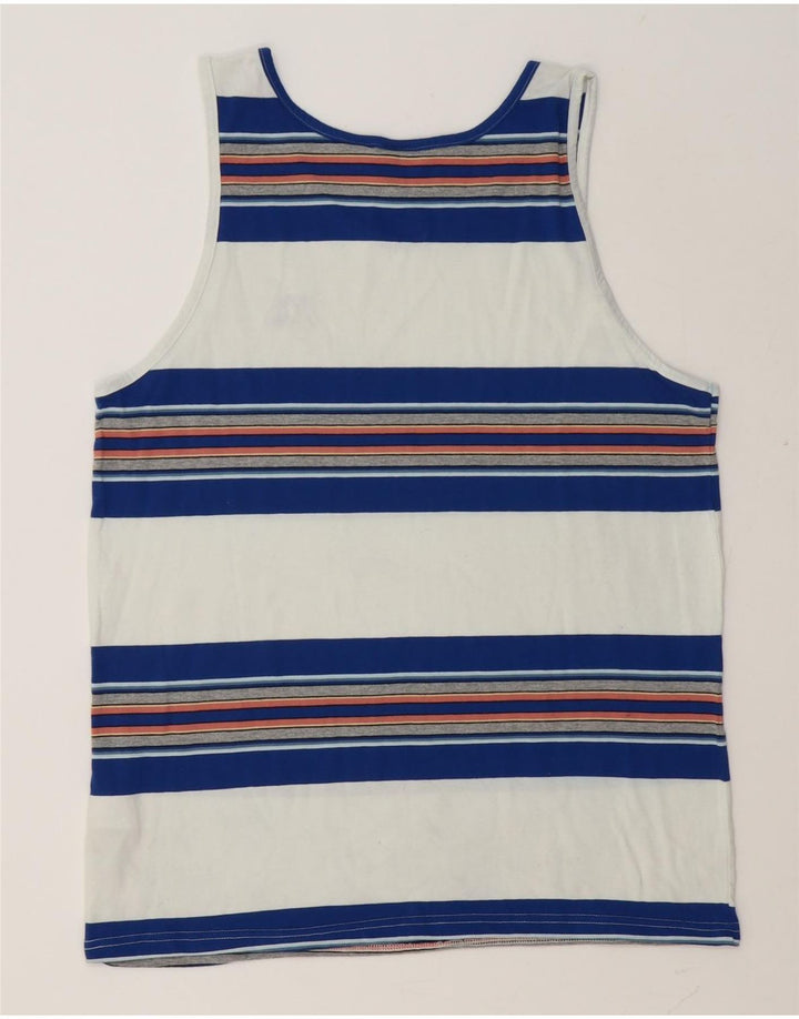 Quiksilver Herren-Trägershirt, groß, weiße Colourblock-Baumwolle