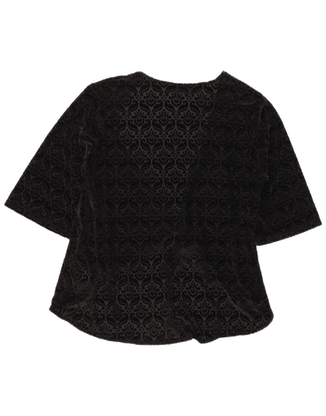 Offenes Cami-Top aus Velours für Damen, UK 12, Mittelschwarzes Paisley-Polyester