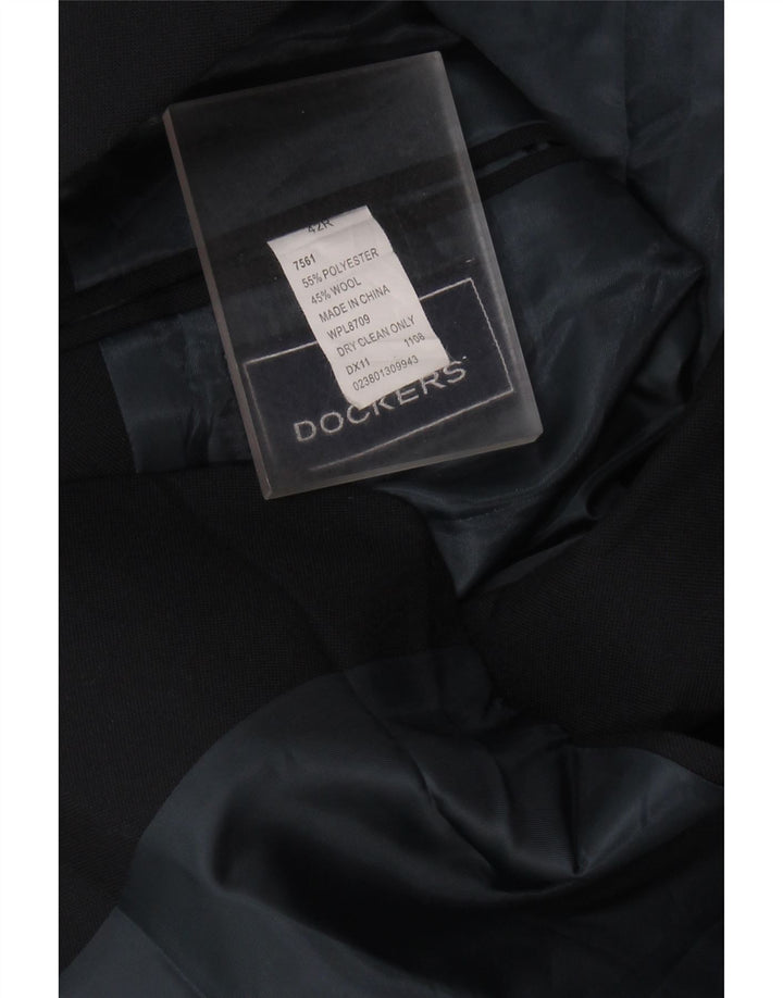 DOCKERS Herren-Blazer mit 2 Knöpfen, UK 42, XL, Schwarz, Polyester