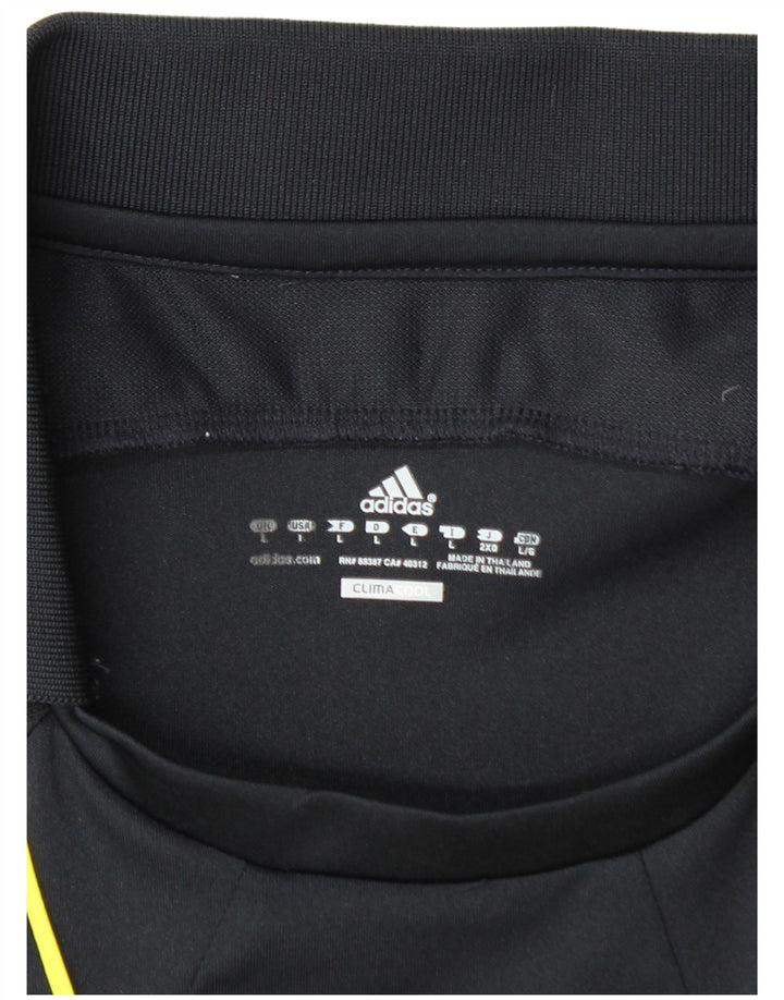 ADIDAS Herren Climacool Poloshirt, großes schwarzes Farbblock-Polyester