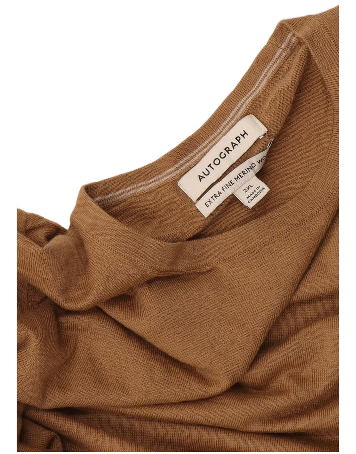 Marks & Spencer Herren Autograph Pullover mit Rundhalsausschnitt 2XL Beige