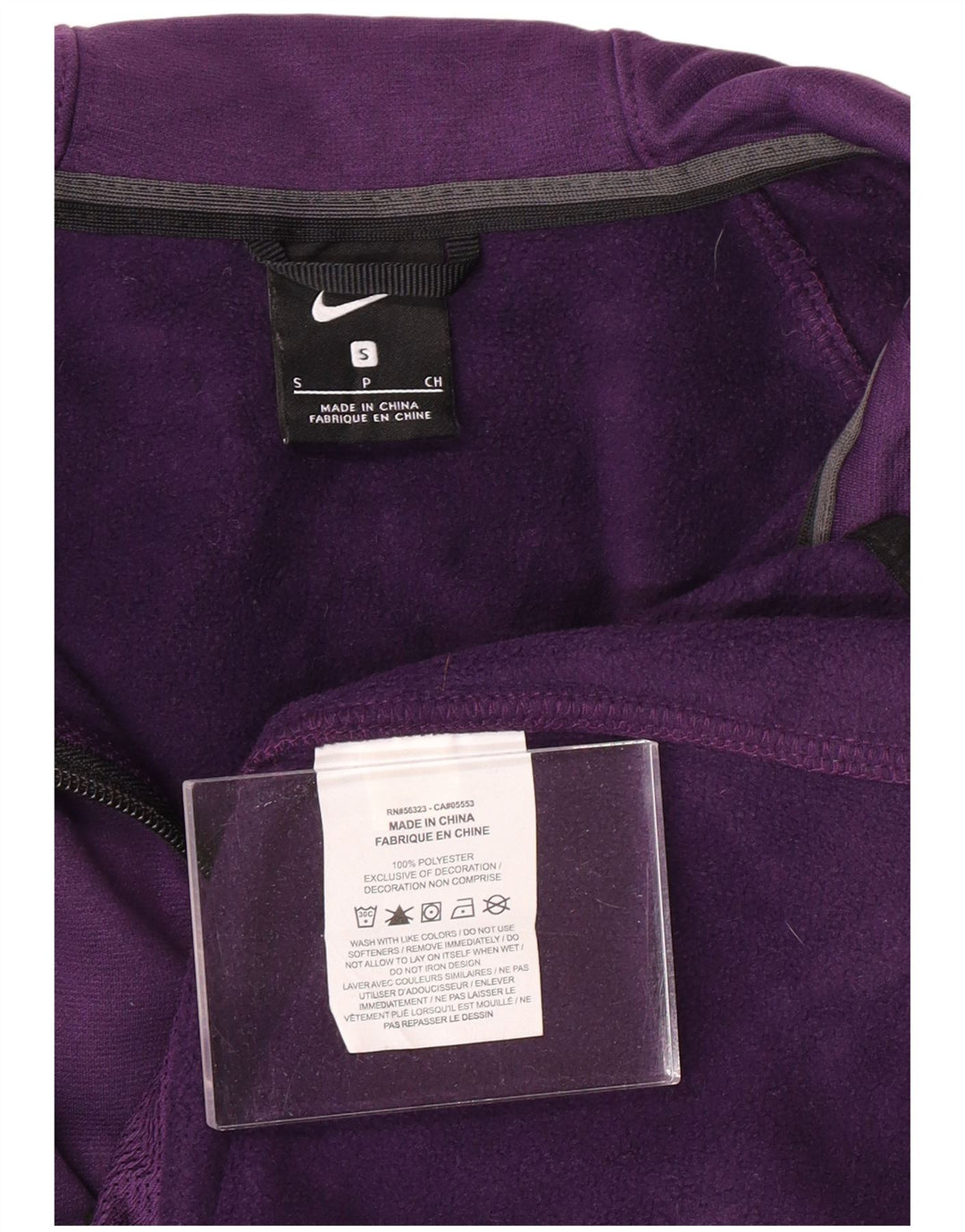 NIKE Mens Zip Hoodie Sweater Small Purple Polyester