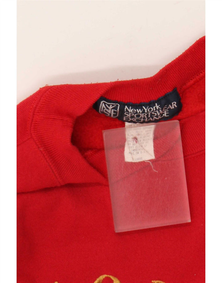 Vintage Herren Grafik Sweatshirt Pullover XL Rot Baumwolle