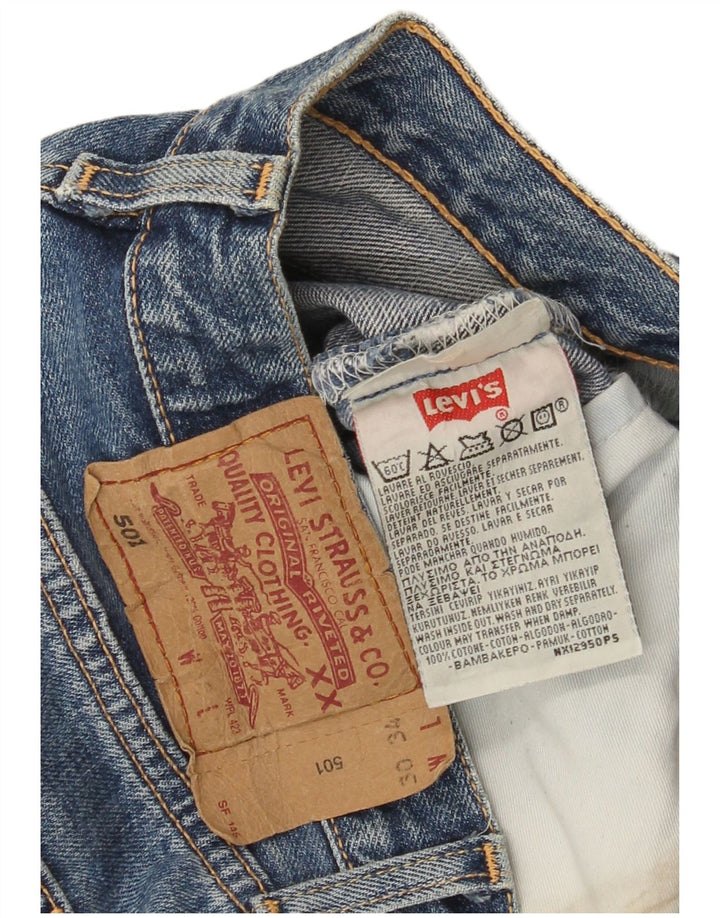 Levi's Damen 501 Straight Jeans W30 L30 Blaue Baumwolle