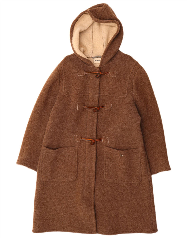 Isabella G Damen Dufflecoat mit Kapuze UK 14 Mittelbraune Schurwolle