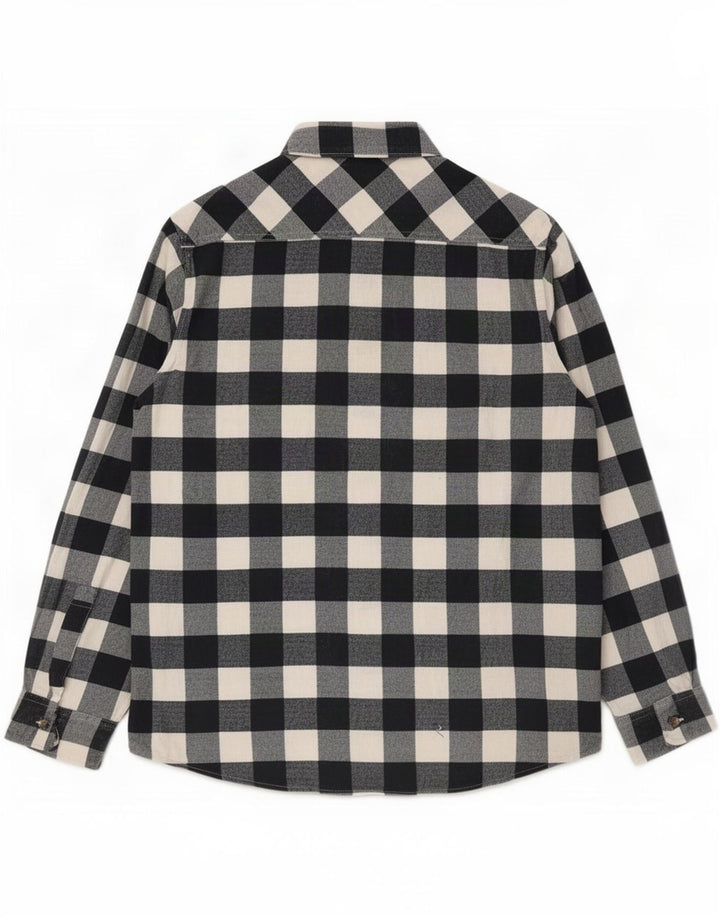 Identisches Herren-Flanellhemd, groß, marineblau, Gingham-Baumwolle
