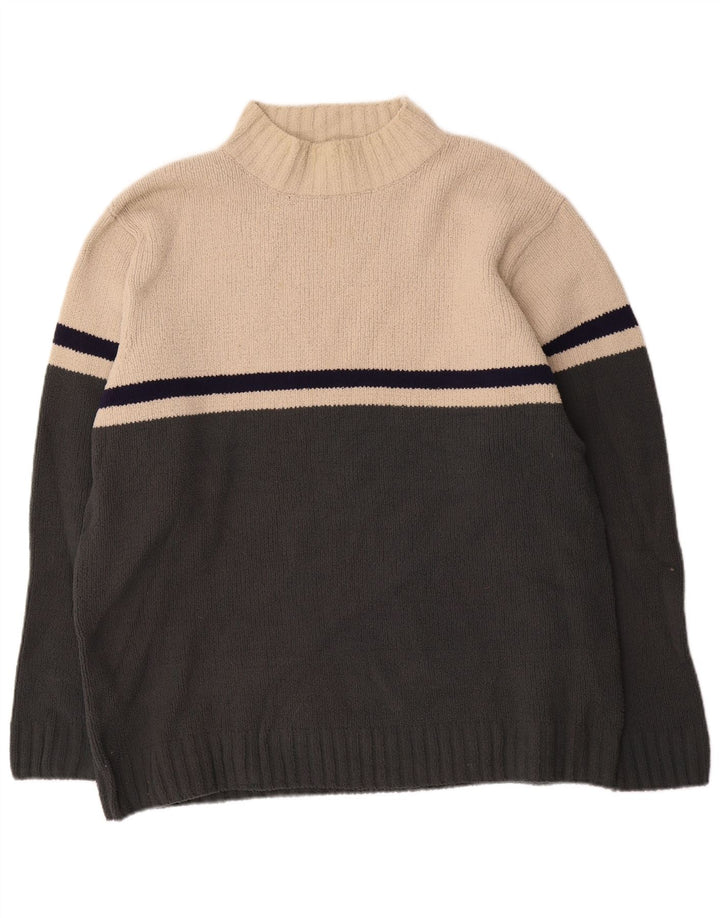 Marks & Spencer Herren-Pullover mit Rollkragen, groß, gebrochenes Weiß, Farbblock