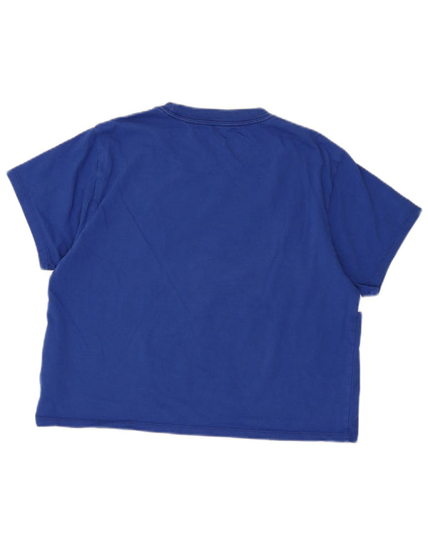 Levi's Damen Crop Graphic T-Shirt Top UK 10 Small Blau Farbblock