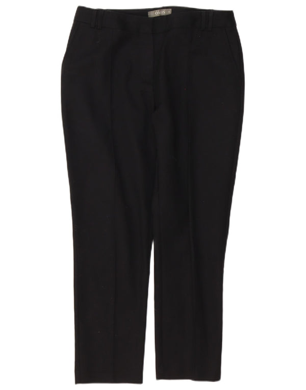 Oasis Gerade Chino-Hose für Damen, UK 10, Größe S, W30, L26, Schwarz, Baumwolle