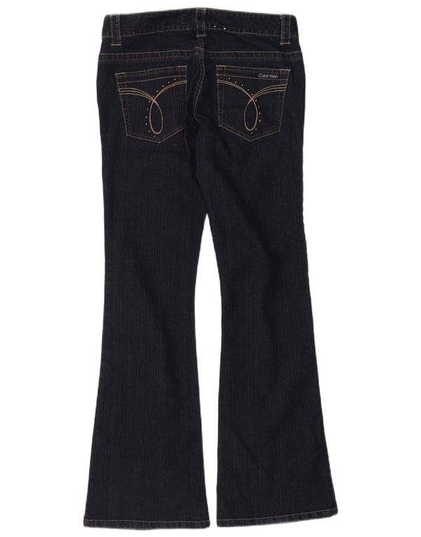Calvin Klein Damen Flared Jeans US 6 Medium W30 L32 Marineblaue Baumwolle