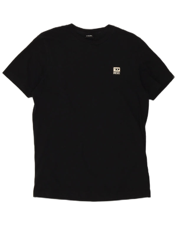 Diesel Damen T-Shirt Top UK 12 Mittelschwarze Baumwolle